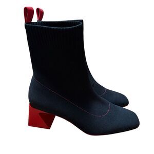 Vivaia Women's Square Toe Water Repellent Block Heeled Boots Sz 38.5 Regina Pro